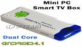 Fashion Mini PC for Android OS 4.1 1GB RAM 4GB ROM Google TV Smart TV Box Dual Core White