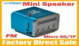 Blue-Micro SD TF USB Mini Speaker Music Stereo Player Portable FM LCD display